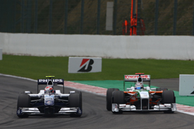 Kazuki Nakajima, Williams and Adrian Sutil, Force India, Spa 2009