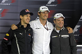 Sebastian Vettel, Jenson Button, Rubens Barrichello