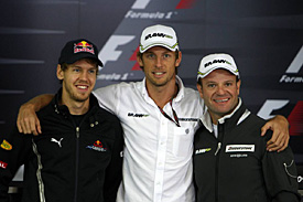 Sebastian Vettel, Jenson Button, Rubens Barrichello