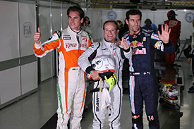 Adrian Sutil, Rubens Barrichello, Mark Webber