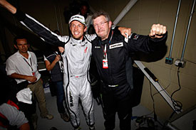 Jenson Button and Ross Brawn