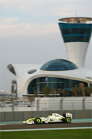 Jenson Button, Brawn, during practice for the Abu Dhabi GP