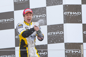 Davide Valsecchi on the Yas Marina podium 2009