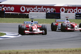 Cristiano da Matta and Olivier Panis, Toyota, Silverstone 2003