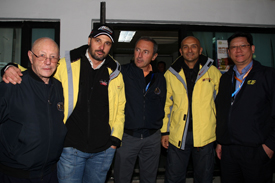 Yvan Muller and Gabriele Tarquini with the FIA WTCC medical crew