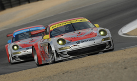 Flying Lizard Porsches, Laguna Seca 2009