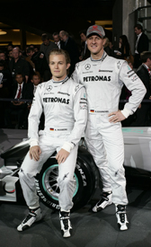 Nico Rosberg and Michael Schumacher