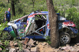 Jari-Matti Latvala's crashed Ford, Portugal 2009