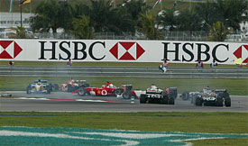 The start of the Malaysian Grand Prix