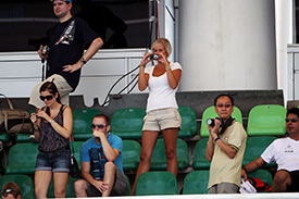 Fans in the stands at Sepang