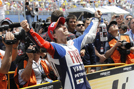 Jorge Lorenzo celebrates Jerez victory