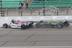 Hideki Mutoh and Takuma Sato collide at Kansas