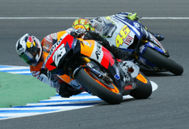 Dani Pedrosa leads at Jerez