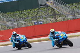 Alvaro Bautista and Loris Capirossi, Suzuki, Silverstone Arena test