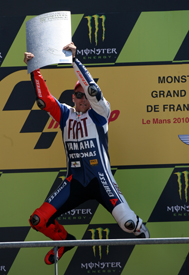 Jorge Lorenzo celebrates Le Mans victory