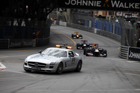 The safety car leads the field in Monaco