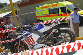 Valentino Rossi's crashed bike at Mugello