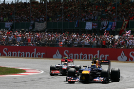 Mark Webber leads at Silverstone