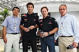 Mark Webber during a Casio press conference