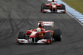 Felipe Massa and Fernando Alonso, Ferrari, Hockenheim 2010