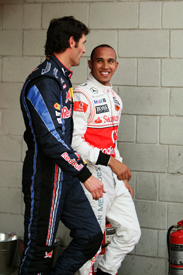 Mark Webber and Lewis Hamilton