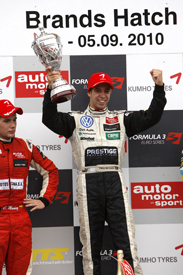 Antonio Felix da Costa on the Brands Hatch podium