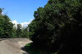 Monza's banking stands proudly as a tribute to the past