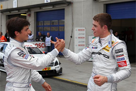 Bruno Spengler and Paul di Resta congratulate each other after Oschersleben qualifying