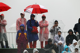 Fans have been braving terrible conditions