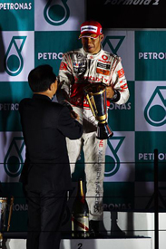 Lewis Hamilton on the Korea podium
