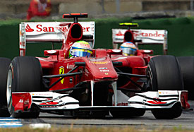 Felipe Massa leads Fernando Alonso, Germany, 2010