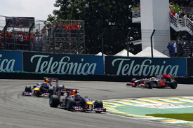 Sebastian Vettel leads Mark Webber in Brazil
