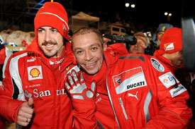 Fernando Alonso and Valentino Rossi