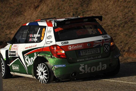Andreas Mikkelsen's damaged Skoda, Monte Carlo 2011