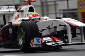 Sergio Perez was soon out again after his spin