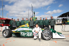Takuma Sato and the KV team at Barber
