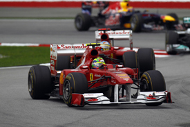 Felipe Massa and Fernando Alonso, Ferrari, Sepang 2011