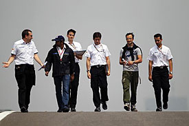 Vitantonio Liuzzi walks Shanghai with HRT team on Thursday