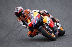 Casey Stoner tests the 2012 Honda
