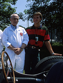 Fangio with Michael Schumacher