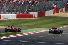Felipe Massa battles with Lewis Hamilton at Silverstone