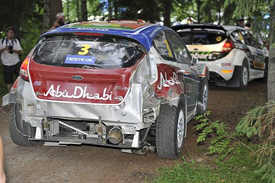 Mikko Hirvonen's damaged Ford, Finland 2011