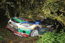 Jari-Matti Latvala's crashed Ford, Germany, 2011