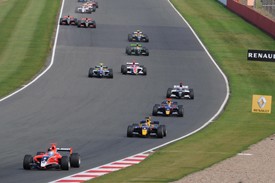 Robert Wickens leads at Silverstone