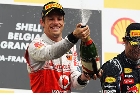 Jenson Button on the Spa podium
