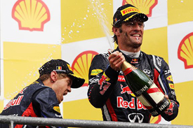 Mark Webber on the Spa podium
