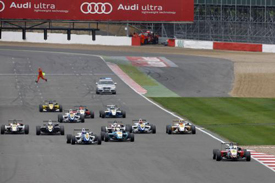 Roberto Merhi leads at Silverstone