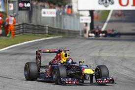Sebastian Vettel leads at Monza