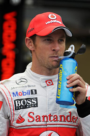 Jenson Button enjoys an energy boost from McLaren's latest backer