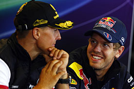 Michael Schumacher and Sebastian Vettel, Spa, 2011